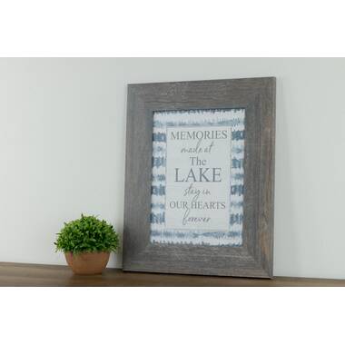 Stupell Industries Welcome Lake Nautical Fishing Rope Framed Print