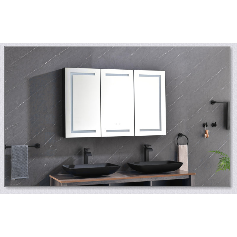 Armoire à pharmacie pour salle de bain avec éclairage à DEL, désembueur et tablettes réglables pour des solutions de rangement modernes