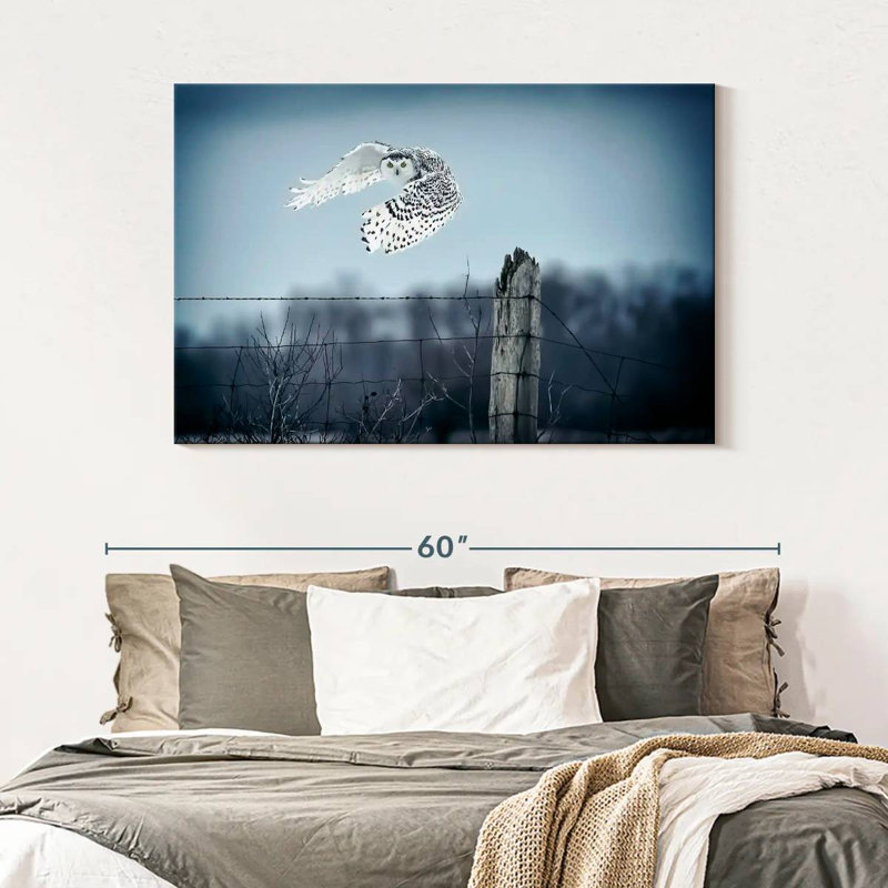 Hibou des neiges Brampt Winter IV, H 32 po x l 48 po