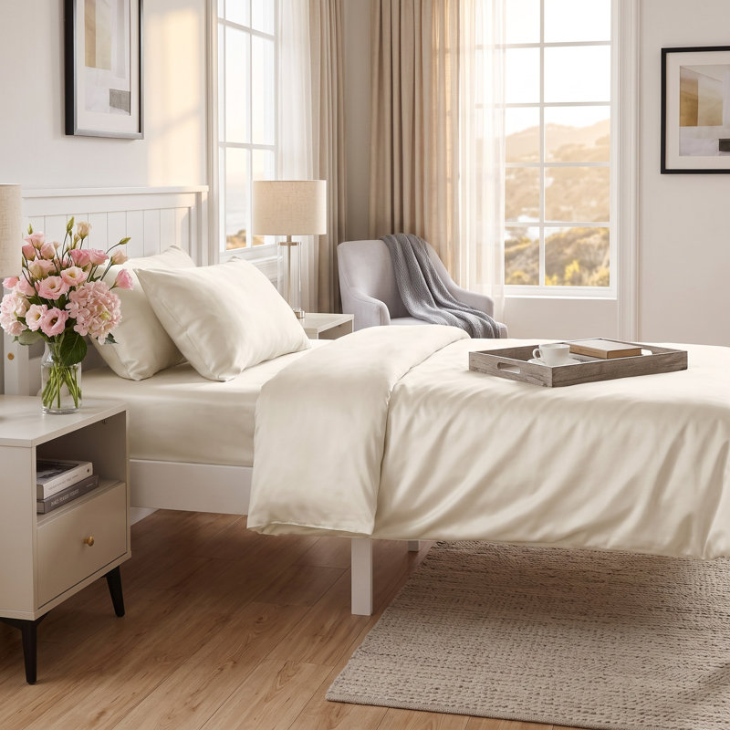 Ensemble de draps 4 pièces en microfibre brossée pour lit double, doux et agréable au toucher, poches profondes, infroissables, résistant à la décoloration et au rétrécissement.
