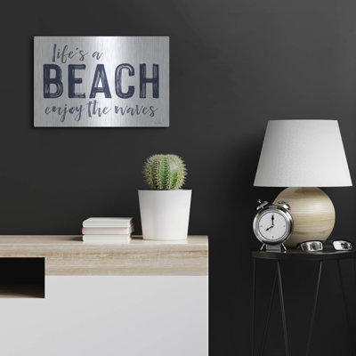 'Life's a Beach' by Lettered & Lined, Metal Wall Art