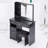 37" Left Drawer Desktop Makeup Vanity Table + Cushioned Stool, Extra Large Right Sliding Mirror, Multi Layer High Capacity Storage, Practical Fashionable Makeup Dressing Set, EPA, GCC, UL Certificate-1364855147
