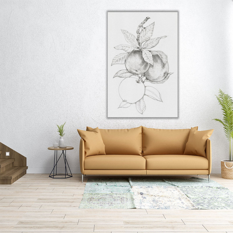«Fruit-Bearing Branch II Black and White», reproduction d'art sur toile, H 48 po x l 32 po