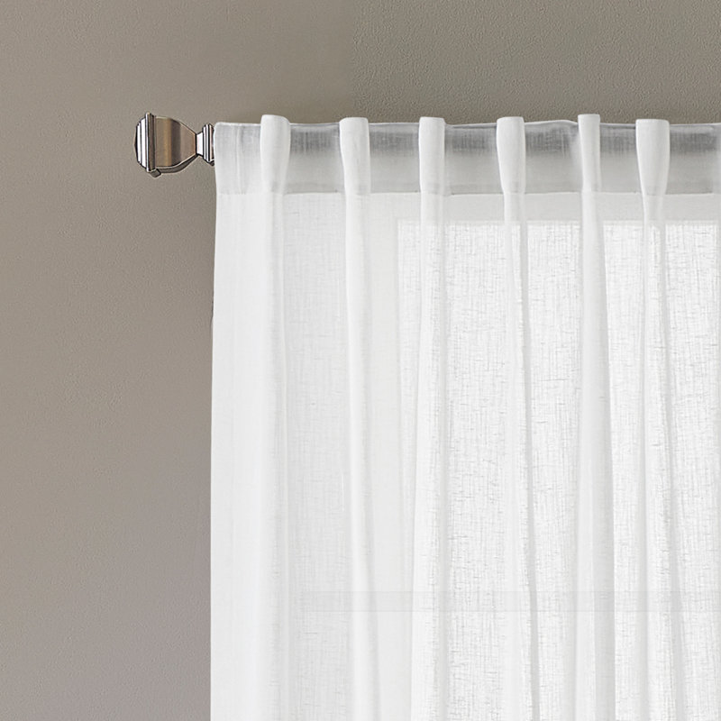 DKNY Ariana White 50 X 84 Curtain Panel Pair, 50" W x 84" L