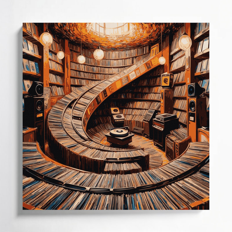 Art musical sur toile, H 16 po x l 16 po