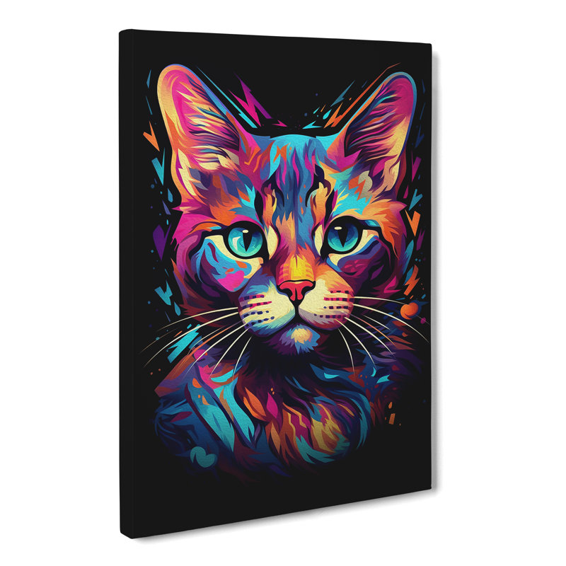 Bengal Cat Futurism - Wrapped Canvas, 60cm H x 40cm W x 3cm D