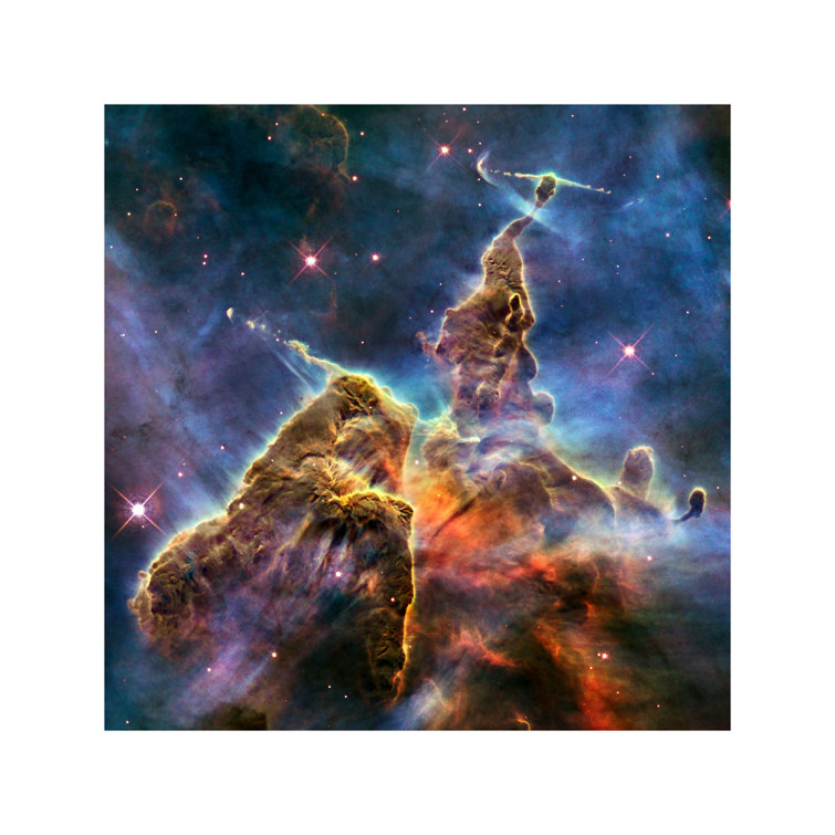 Mystic Mountain In Carina Nebula II (Hubble Space Telescope) - Floater Frame Print on Canvas