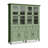 American-Style Country White Ash Wood Bookcase With Glass Doors And Green Color