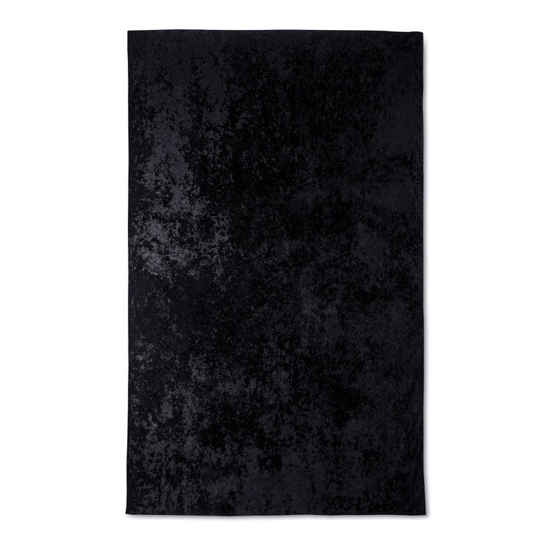 Crushed Velvet Table Cloth, 137cm W x 178cm L, Black