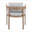 Chaise de salle à manger Elko Outddor et aluminium d'intérieur, structure en teck avec coussin gris clair, ensemble de 2