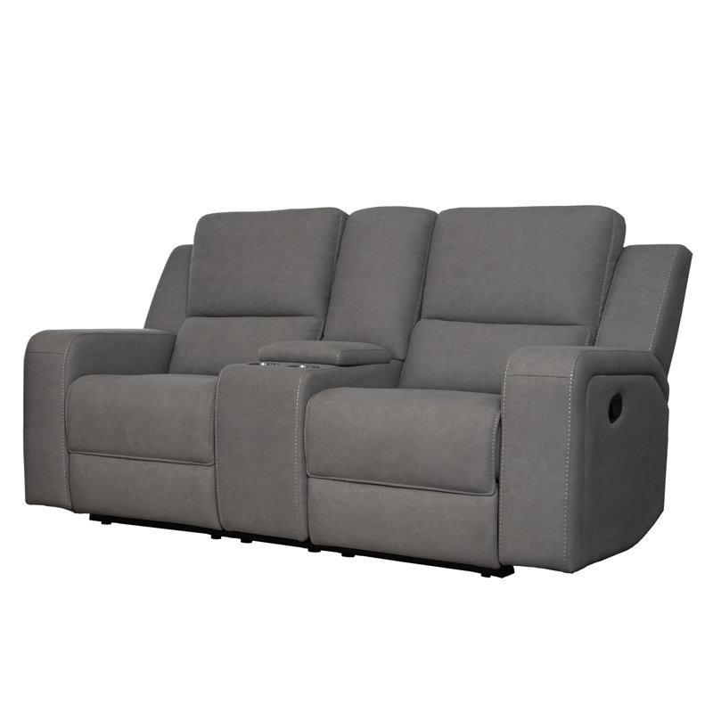 Arlynn Square Arm Reclining Loveseat, Gris anthracite