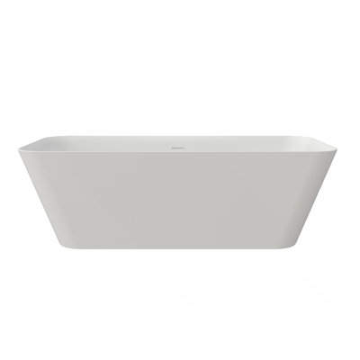 67 Inch Solid Surface Soaking Bathtub - Deep Soak Freestanding Tub