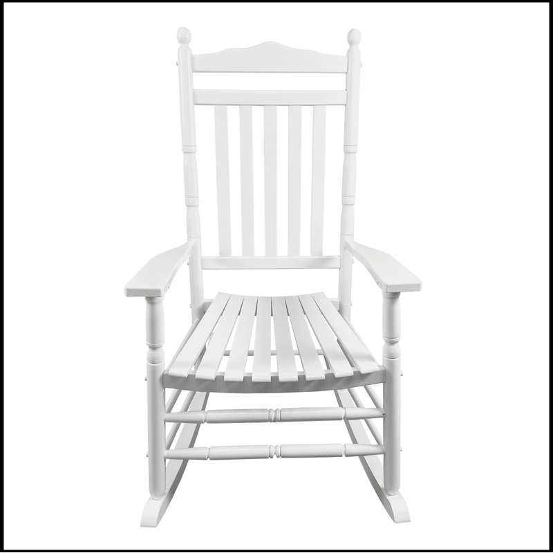 Grande chaise Adirondack berçante en bois massif Ceiba, Blanc