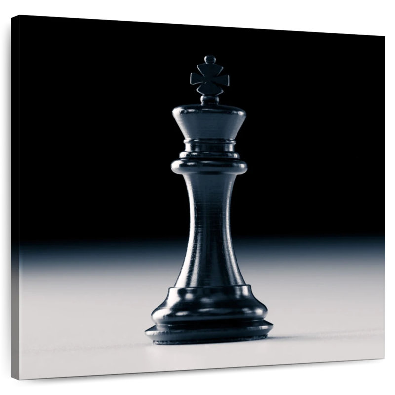 Black Chess King, H 16 po x l 16 po