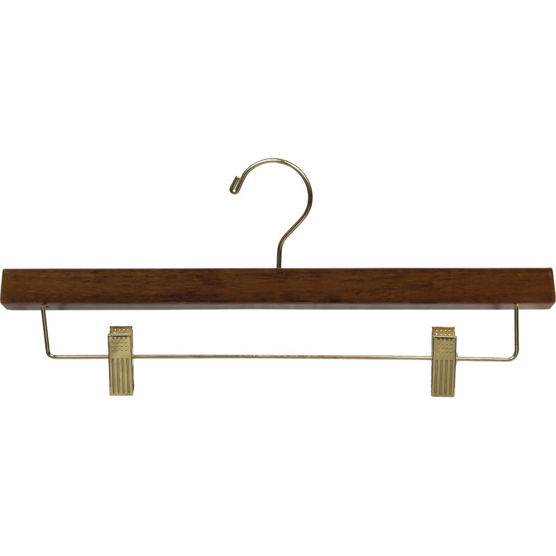 Neriah Wood Hangers With Clips for Skirt/Pants, Brown, 50
