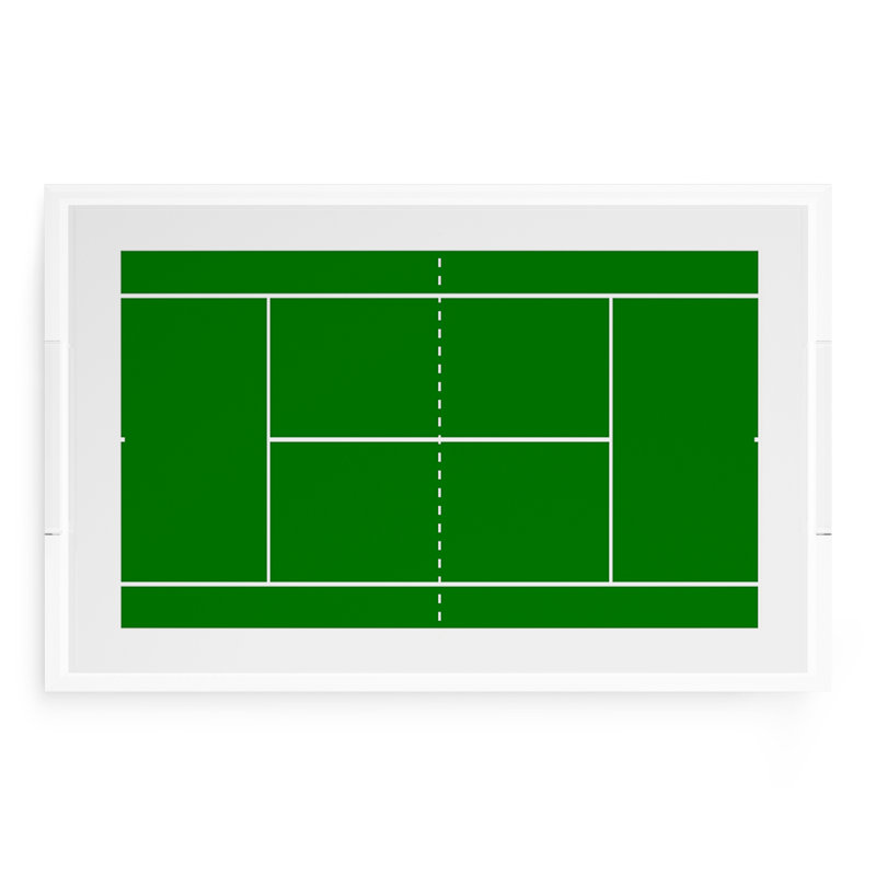 Plateau de tennis rectangulaire en acrylique, 2" H x 22.5" W x 14.5" D