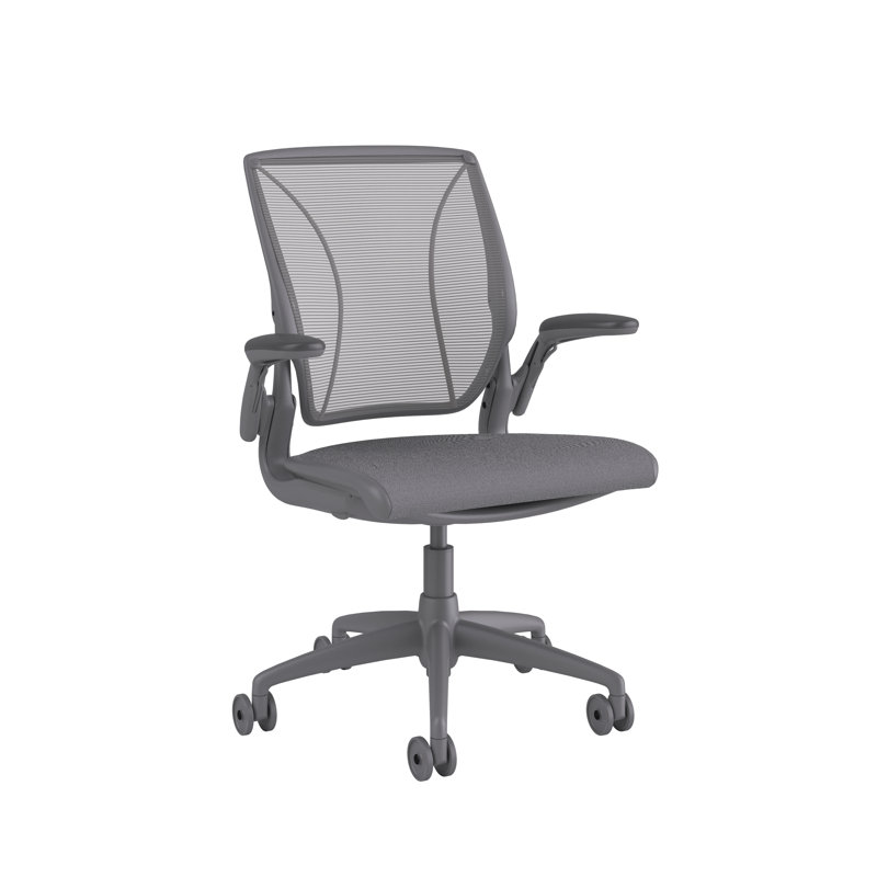 Mesh Task Chair, Gray, Pinstripe/Silver, Pinstripe/Silver