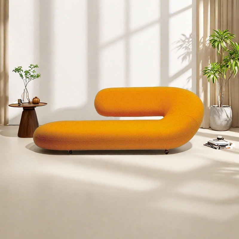 Méridienne Luxe avec lignes élégantes, Orienté à droite, Jaune