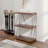 Rebrilliant 2 Pcs 3-tier Multipurpose Display Rack Freestanding Bookcase With Metal Frame Walnut