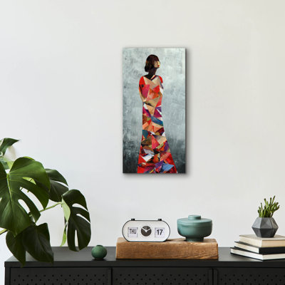Art mural en verre épique «Couture Fashion 1» par Coco Good, 12 po x 24 po