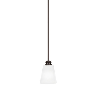 Edge Stem Hung Mini Pendant With 4.5" Square White Muslin Glass