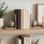 Serre-livres décoratifs avec orbes sphériques - Décoration de bibliothèque moderne pour étagère, bureau ou serre-livres décoratifs - ensemble de 2, 6 po, brun clair