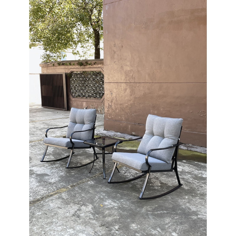 Chaise berçante et théière gris moyen, Gris moyen