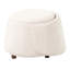 Fauteuil beige pour animaux avec coin caché pour animaux de compagnie, tabouret convertible, siège de rangement, capacité de 220 lb, pieds en bois d'acacia