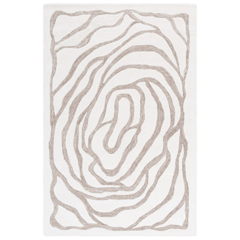 Metro 951, laine 80% touffetée à la main; Tapis abstrait 20% coton, Rectangle de 5 pi x 8 pi