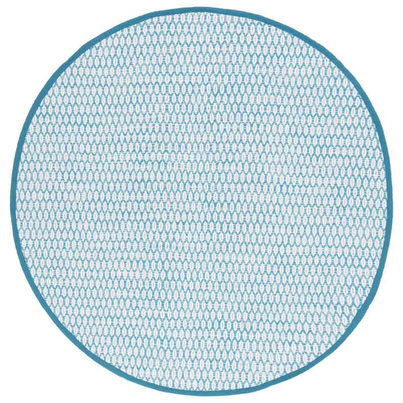Modena Hand Woven Cotton Geometric Rug, Round 6'
