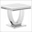 Table de bout carrée en U Durante avec plateau en faux marbre blanc Durante, parfaite pour un décor moderne et classique.