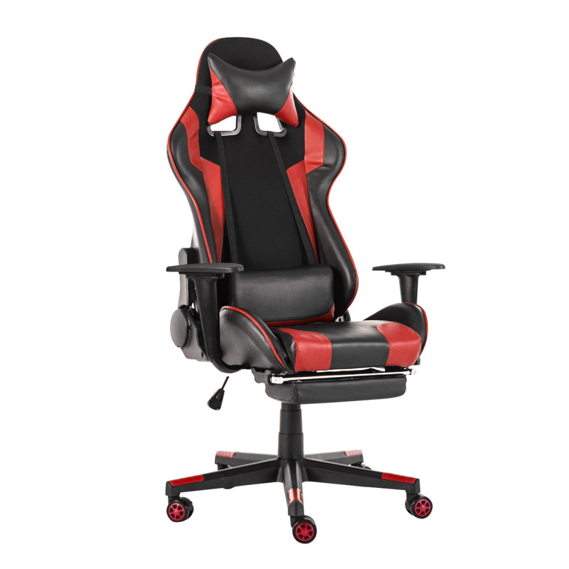 Chaise de jeux vidéo de course et de PC, Rouge / Noir