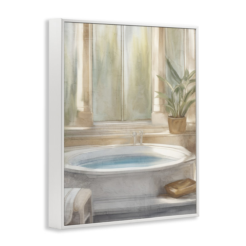 Scène de salle de bain Serenity, giclée encadrée, design par Kim Allen, H 14 po x l 11 po