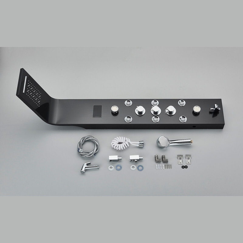 Shower Panel Tower System,7-Function Shower Wall Panel, LED Rain Waterfall Shower Column Head,Shower Tower Panel With full Body Shower System Tub Shower With Bidet