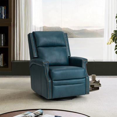 Manning 29.6" Wide Leather Manual Recliner by Beachcrest Home