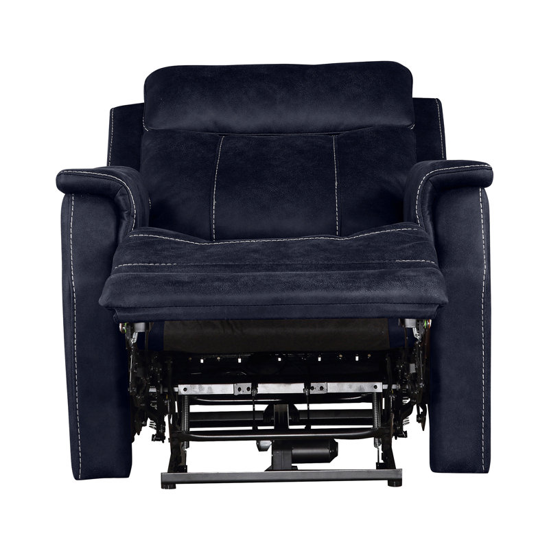 Frankenmuth Upholstered Power Recliner, Ocean Blue 100% Polyester