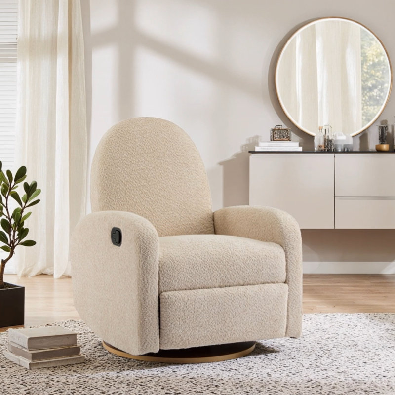 360 Swivel and Glider Recliner Chair-Almond, Almond