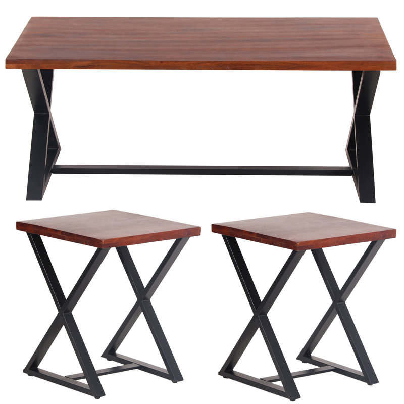 Ensemble de tables basses 3 pièces Acacia