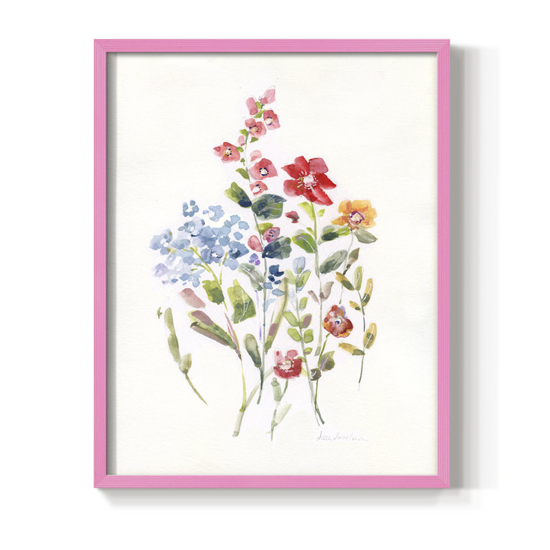 «Spring Flower Garden II», reproduction encadrée - bois massif, H 15 po x l 12 po, Rose