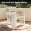 7 Pieces Outdoor Patio Dining Set, 6  Stackable Metal Dining Chairs And 52.95" Round Metal Dining Table, Outdoor Table And Chairs For Lawn Garden Backyard Deck-1204140163-1204140173