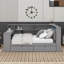 Platform Bed With Storage Shelves, Drawers, Charging Station, LED, Desk And Upholstered Headboard-849295625-849295627