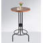 Lindola Pine Round Solid Wood Top Metal Base Dining Table