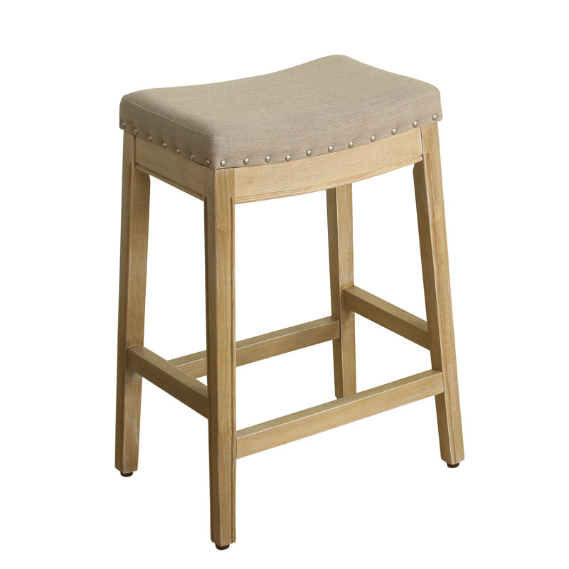 Tabouret de comptoir 24 po Windham, Mastic brun / cadre naturel