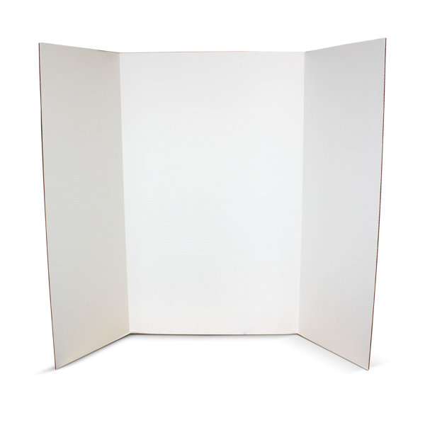 White Tri-fold Display Board, Corrugated Cardboard, 36 x 48 inches (Pack of  6)