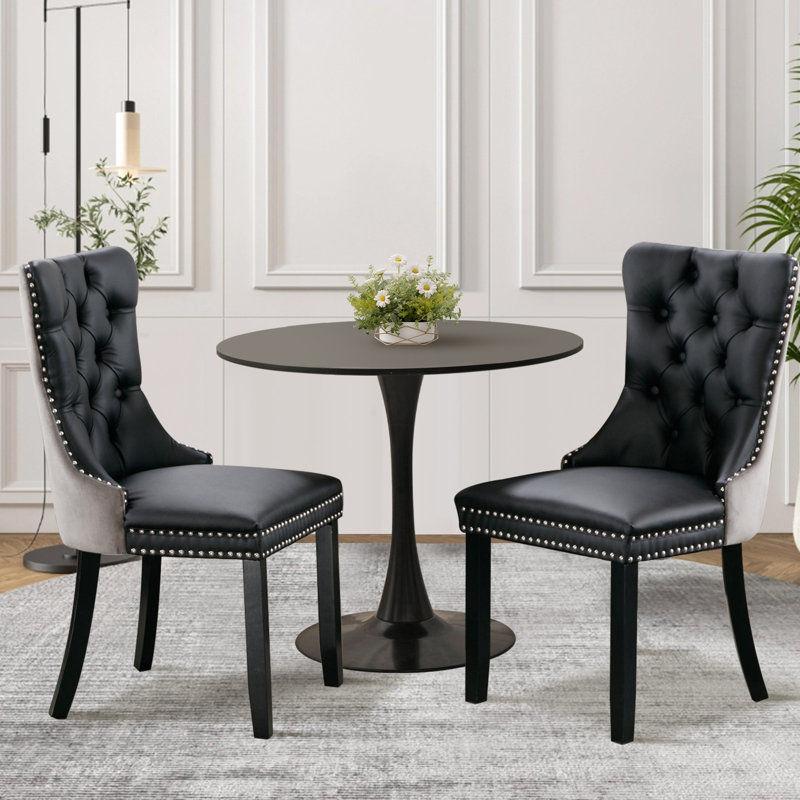 Ensemble de table de salle à manger Aya-Rose, Noir, Noir/gris