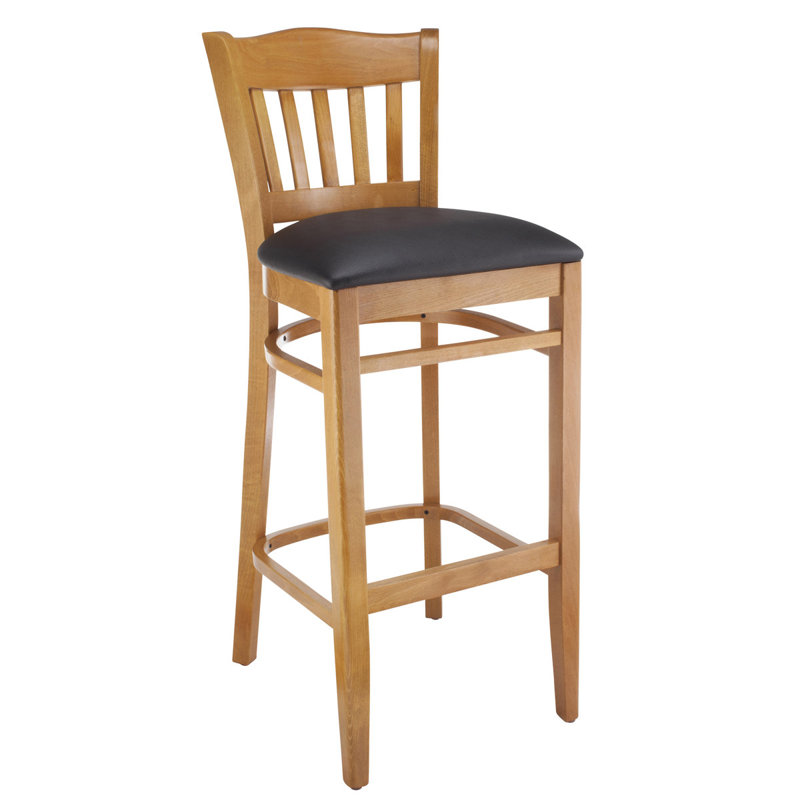 Tabouret de bar et de comptoir Riggio, Noir, Cerisier, Tabouret de comptoir (siège d'une hauteur de 24 p