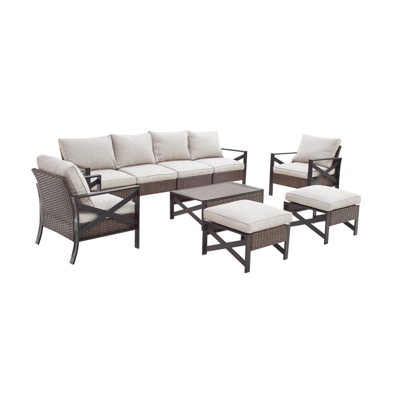 Ajai 6 - Person Patio Conversation Sets with Cushions