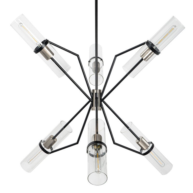 Lustre 6 lumières Eliana Everly, Noir / chrome