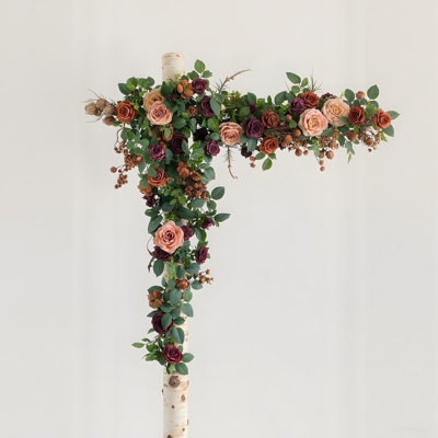 Artificial Rose Flower Garland Floral Arrangements Wedding Ceremony Backdrop Arch Flowers Table Centerpieces Decorations Floral Garland Greenery Garland Indoor Outdoor Backdrop Wall Decor