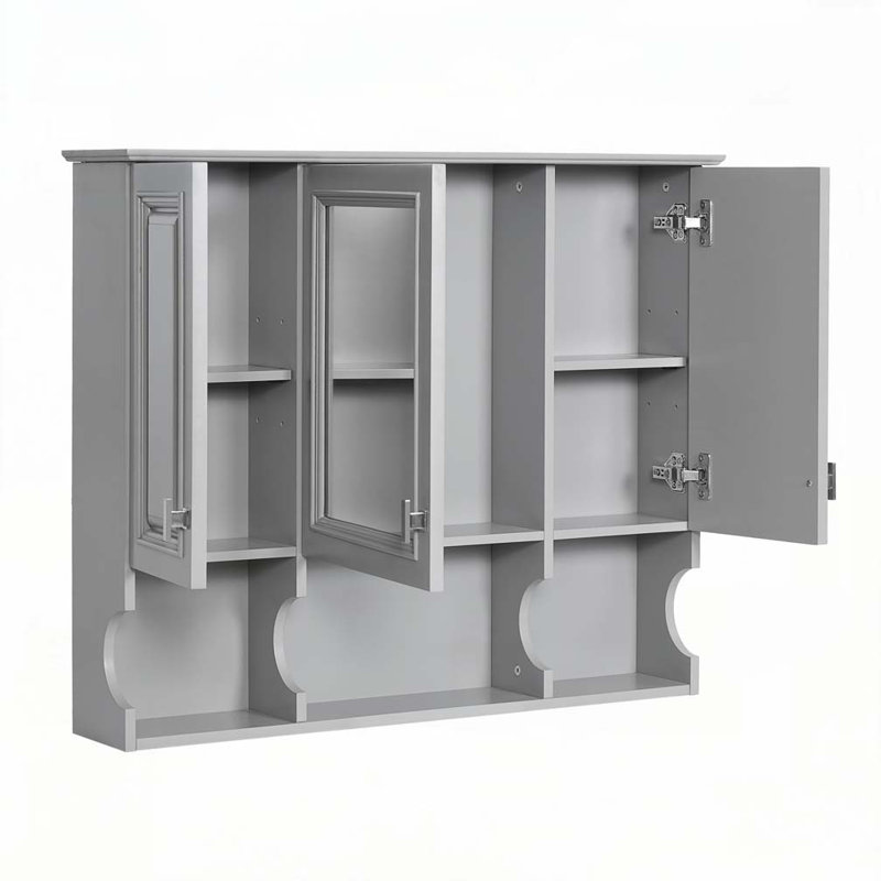 Pharmacie murale de salle de bain 35 po x 28 po, Gris
